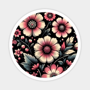 Vintage Pink Floral Magnet